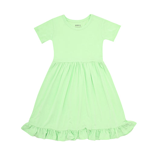 Melon Green Ruffled Dress