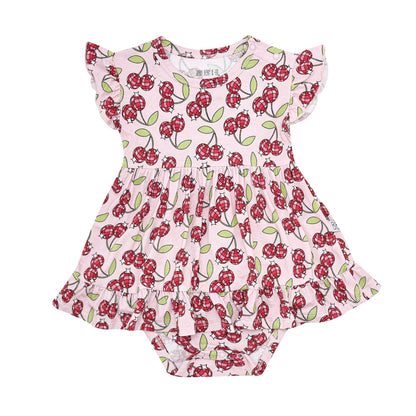 Cherry Pop Ruffled Bodysuit Twirl