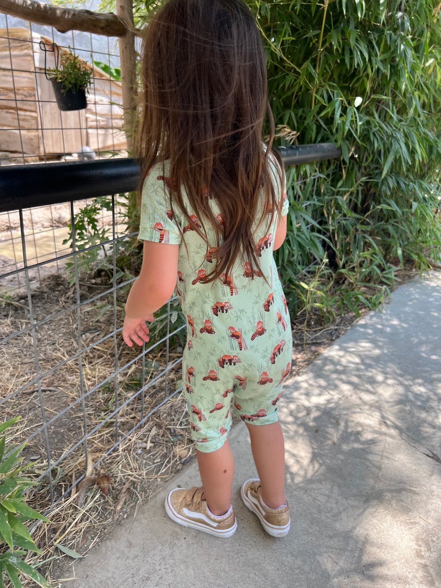 Caught Red Pand-d Shortie Romper