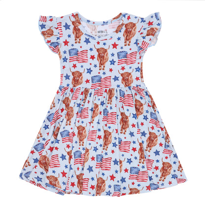 Red, White & Moo Twirl Dress