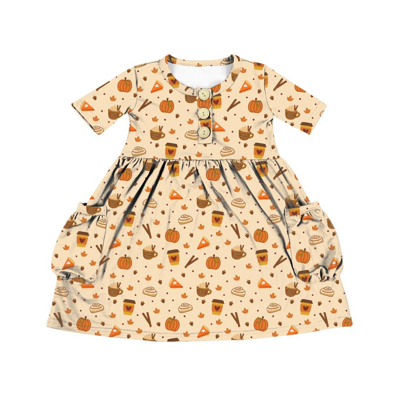 Hey Pumpkin Short Sleeve Pocket Dress