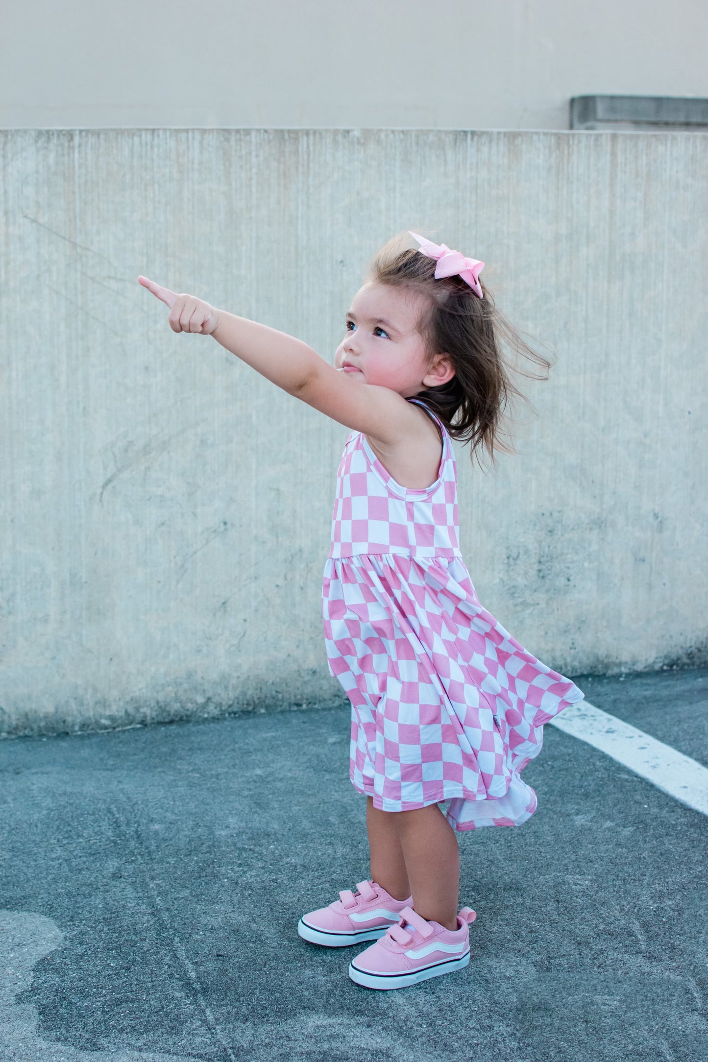 Pink Checkered Ballerina Dress