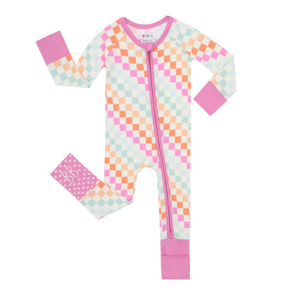 Dreamsicle Checkered Convertible Footie