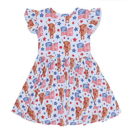 Red, White & Moo Twirl Dress