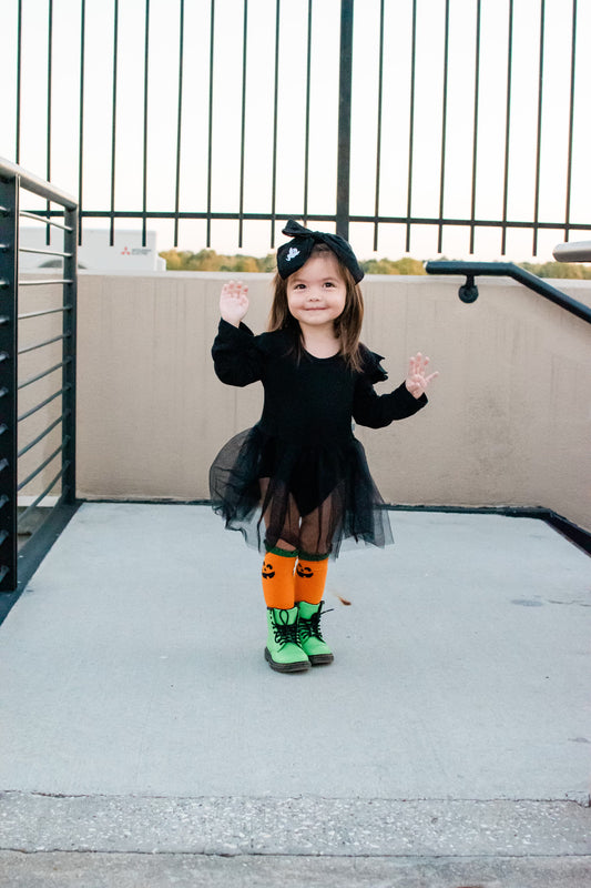 Ribbed Black Tutu Bodysuit